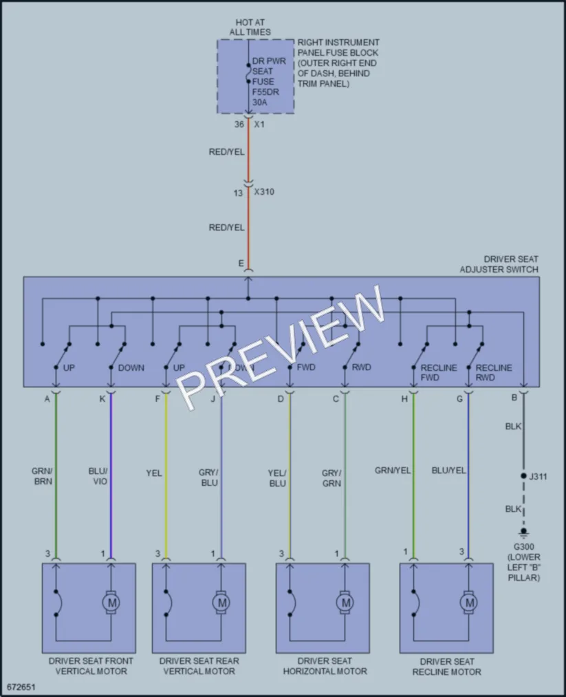 2019 GMC 1500SierraDenali Power Seats wiring diagram preview