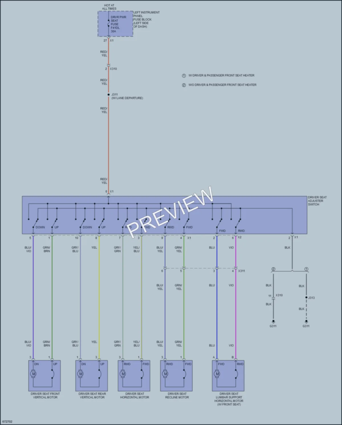 2019 GMC 1500SierraLimited Power Seats wiring diagram preview