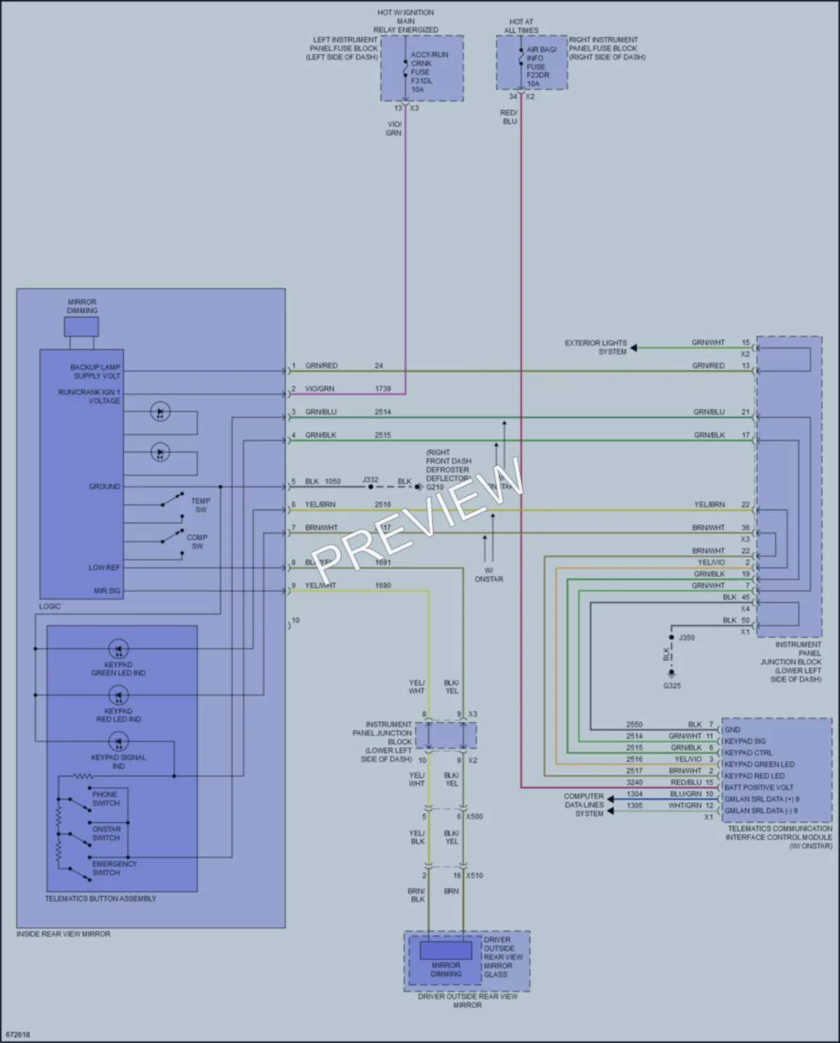 2019 GMC 3500HDSierraDenali Power Mirrors wiring diagram preview