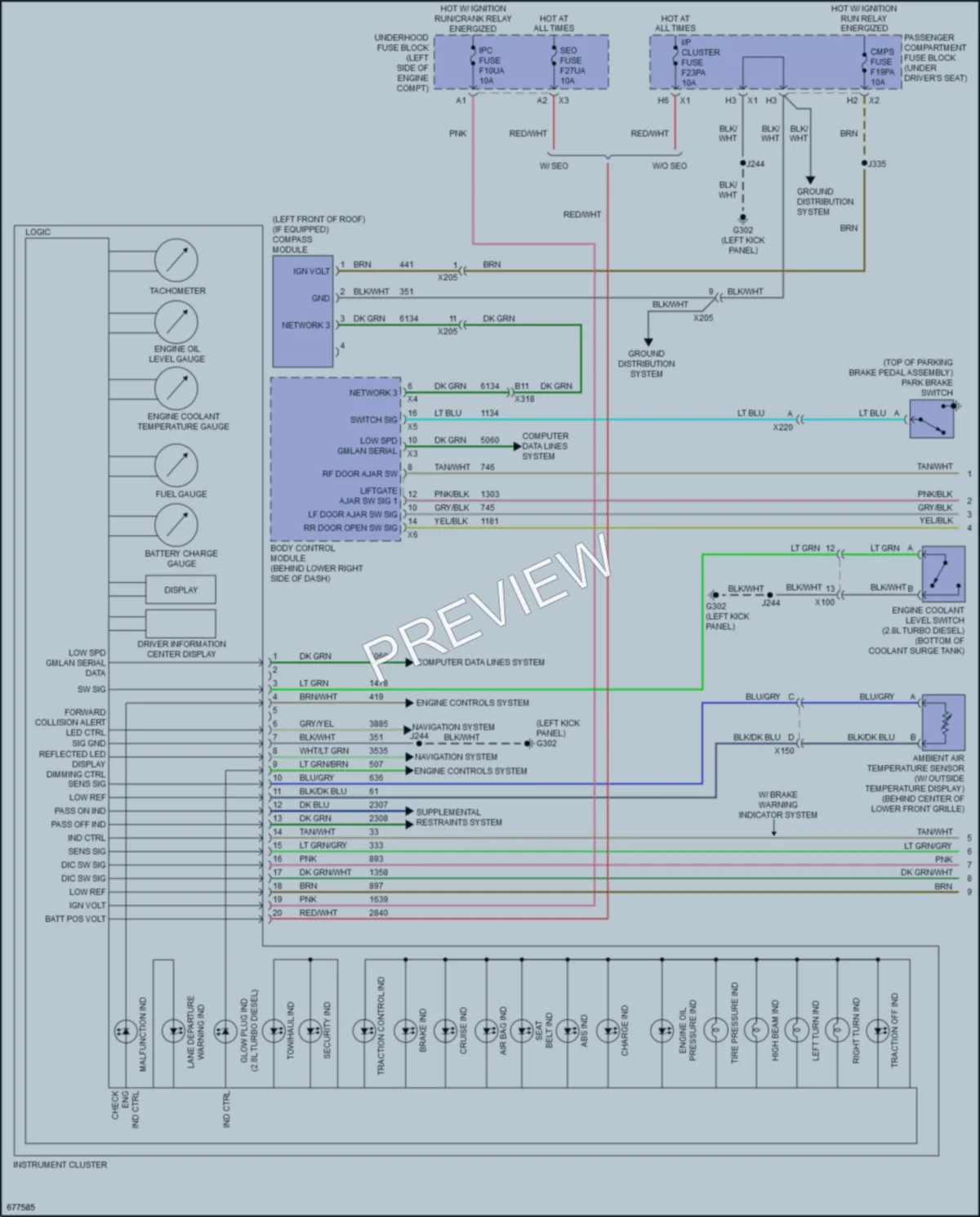2019 GMC 3500Savana Instrument Cluster wiring diagram preview