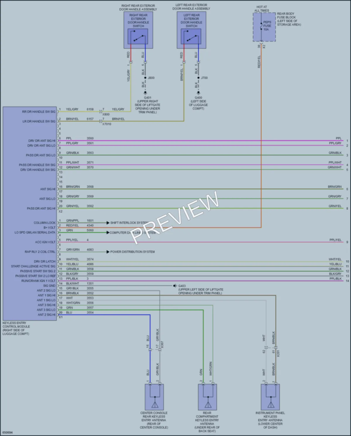 2019 GMC AcadiaDenali Power Door Locks wiring diagram preview