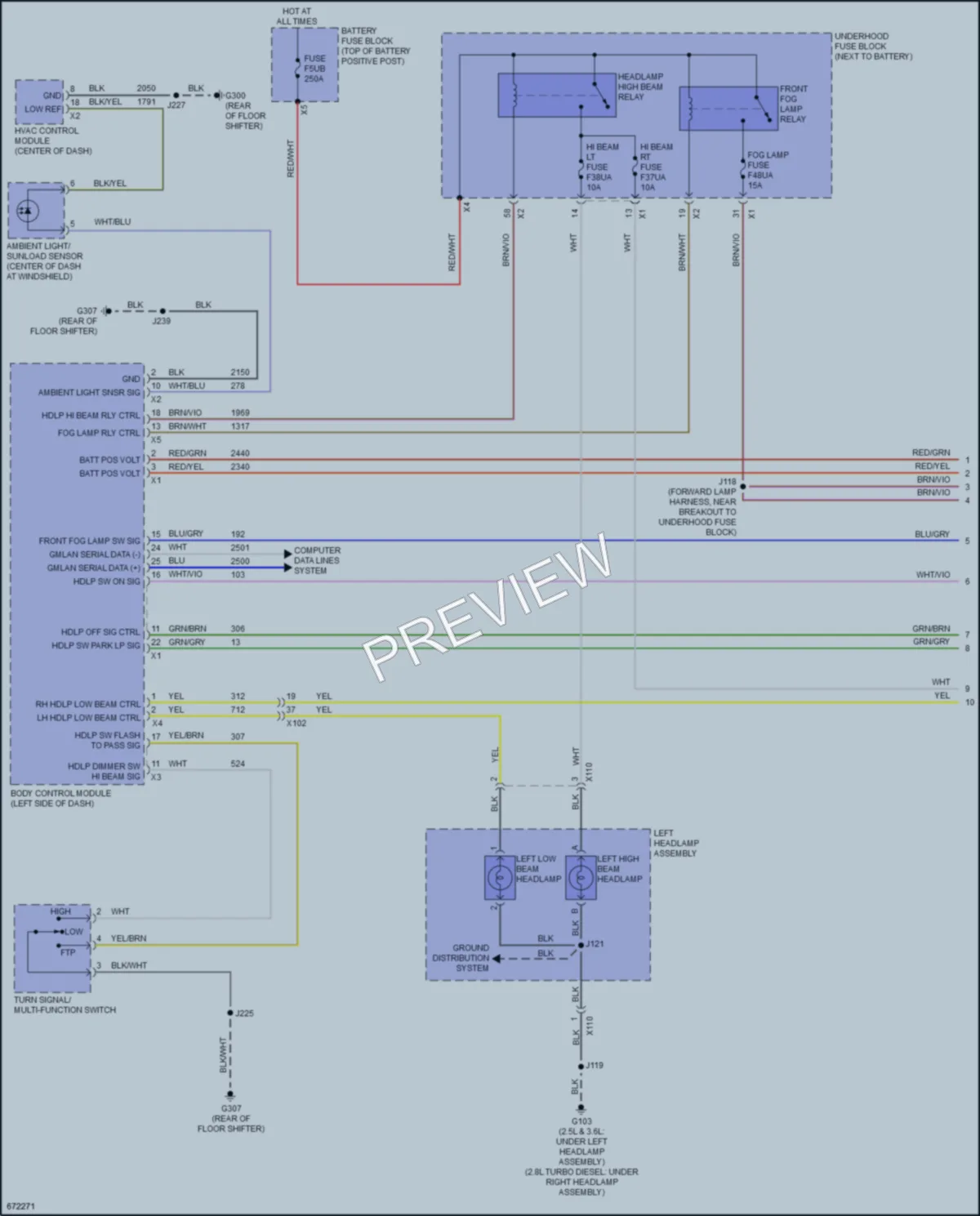 2019 GMC CanyonDenali Headlights wiring diagram preview