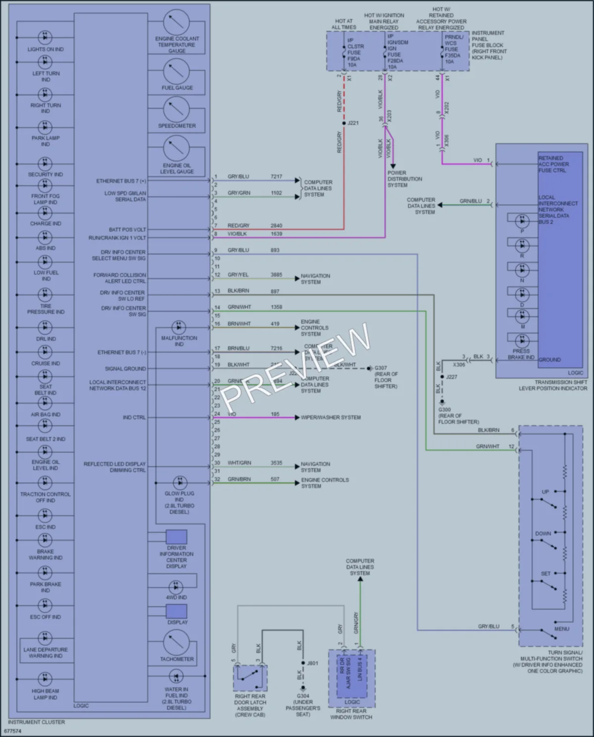2019 GMC CanyonDenali Instrument Cluster wiring diagram preview