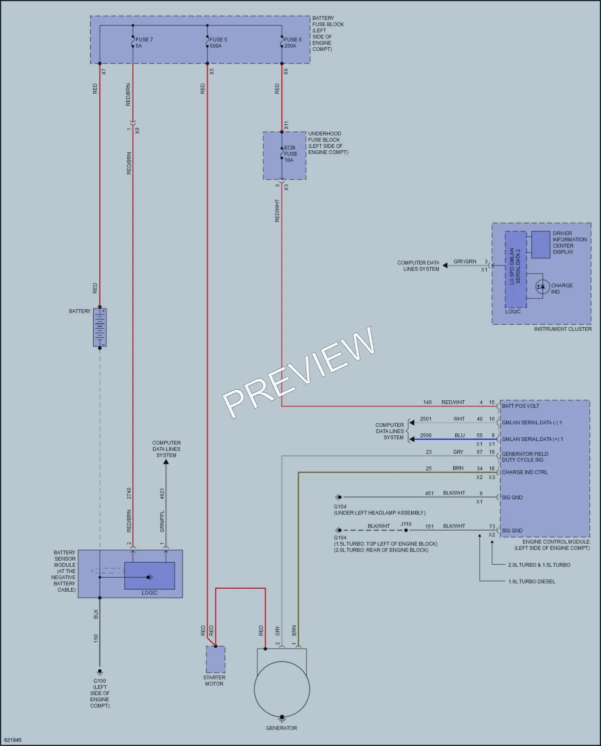 2019 GMC Terrain Starting Charging wiring diagram preview
