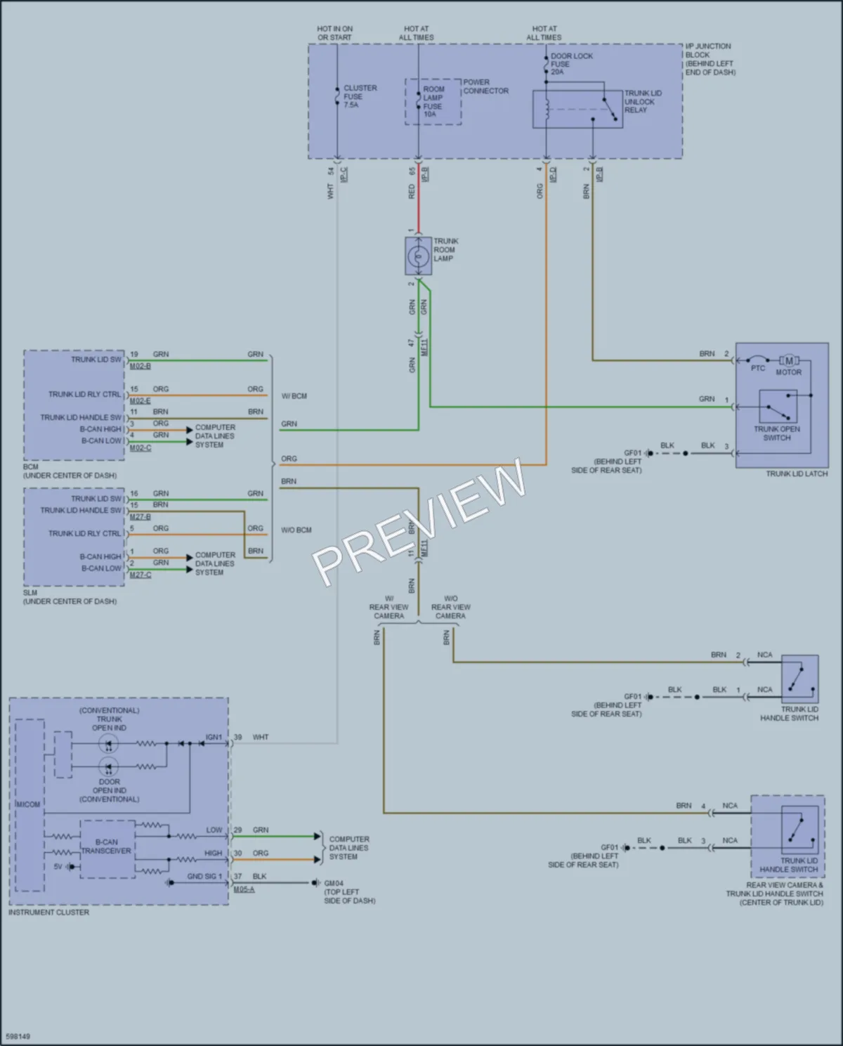 2019 Hyundai Accent Trunk Tailgate Fuel Door wiring diagram preview