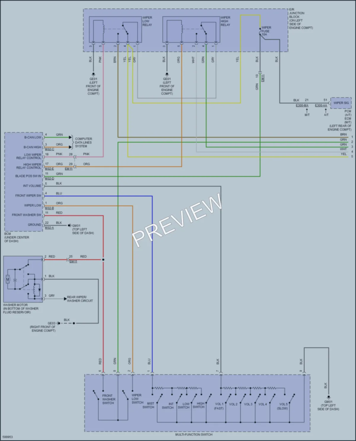 2019 Hyundai Accent Wiper Washer wiring diagram preview