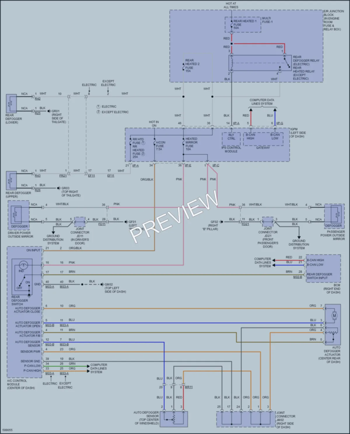 2019 Hyundai IoniqHybrid Defoggers wiring diagram preview