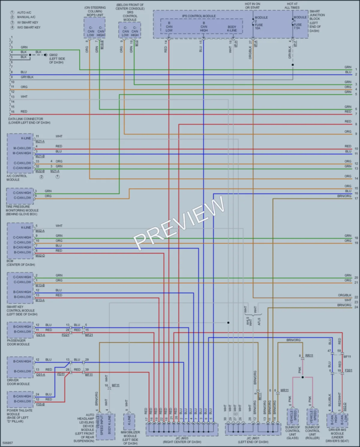 2019 Hyundai SantaFeXL Computer Data Lines wiring diagram preview