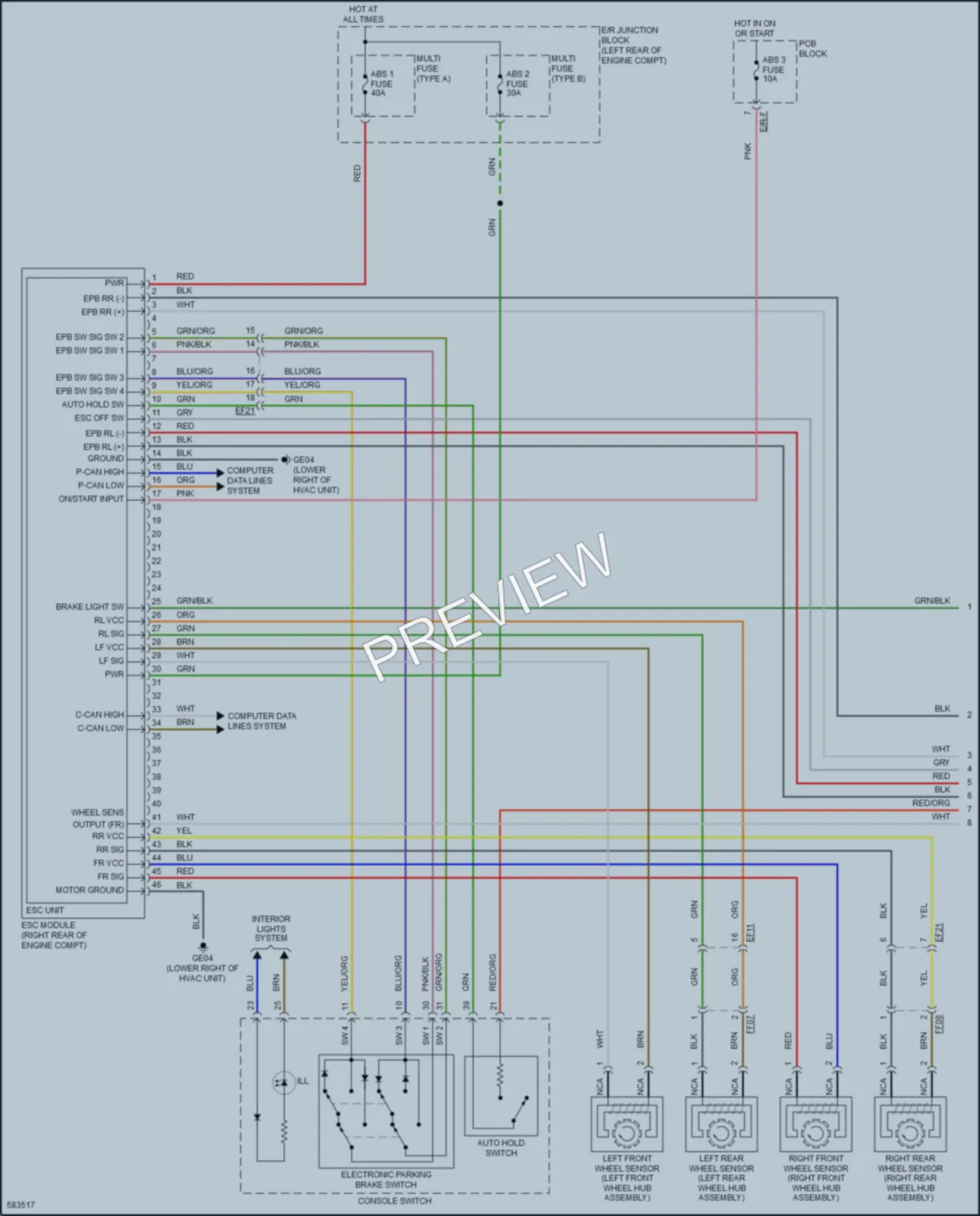 2019 Kia Cadenza Anti Lock Brakes wiring diagram preview