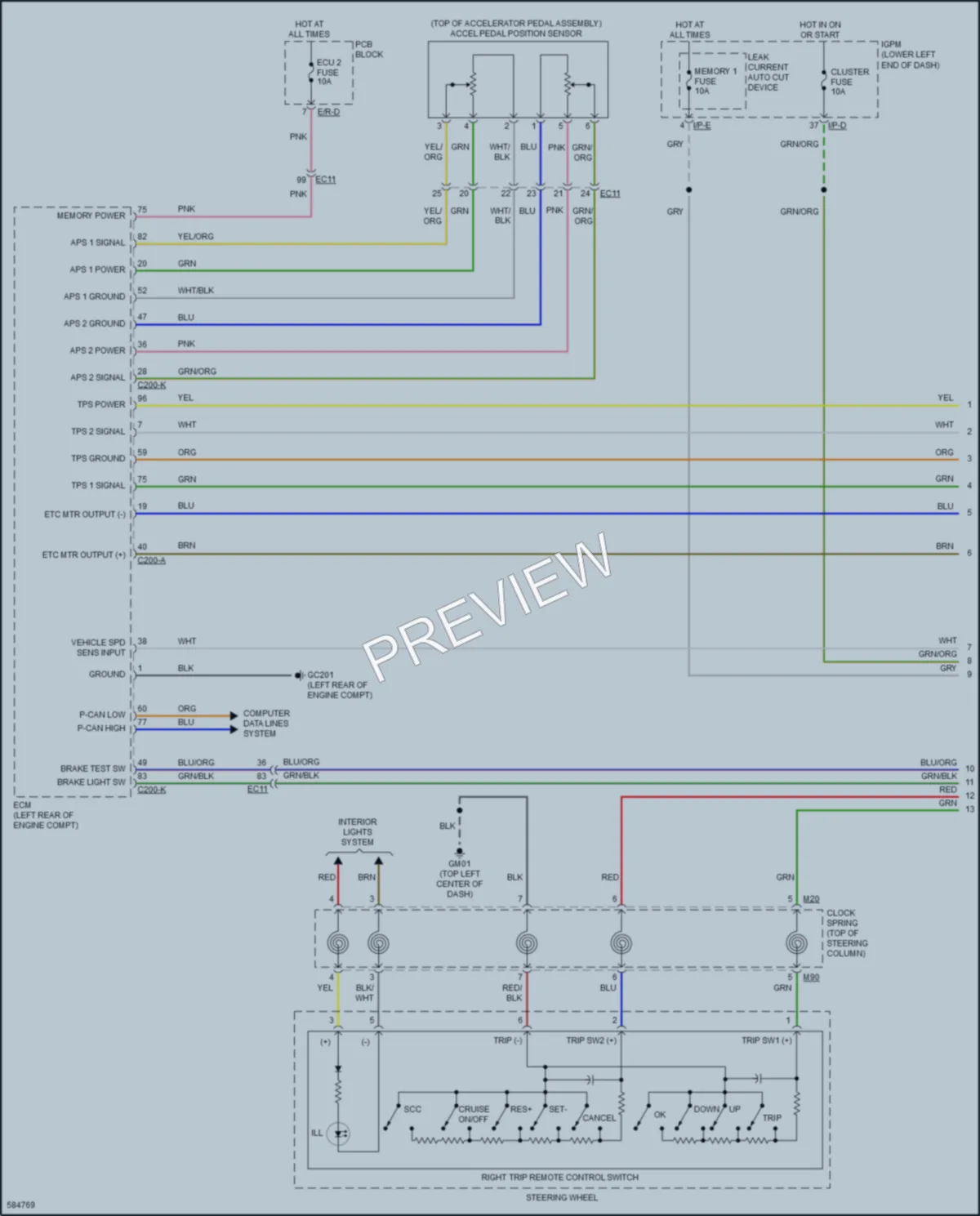 2019 Kia Cadenza Cruise Control wiring diagram preview
