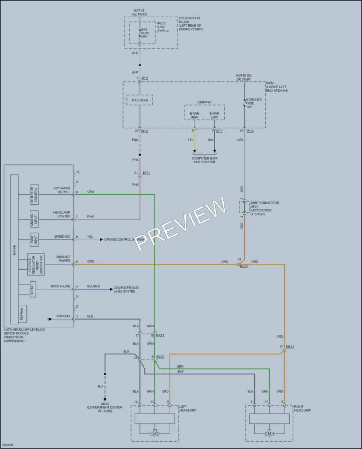 2019 Kia Cadenza Headlights wiring diagram preview