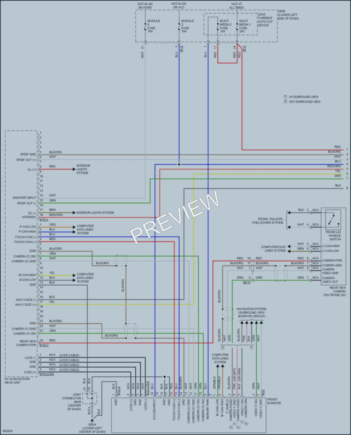 2019 Kia Cadenza Radio wiring diagram preview
