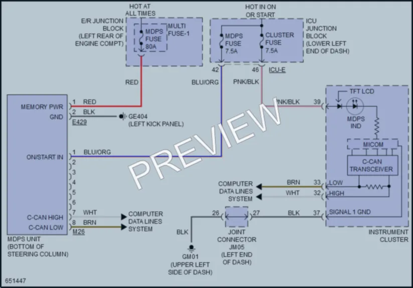 2019 Kia Forte Electronic Power Steering wiring diagram preview