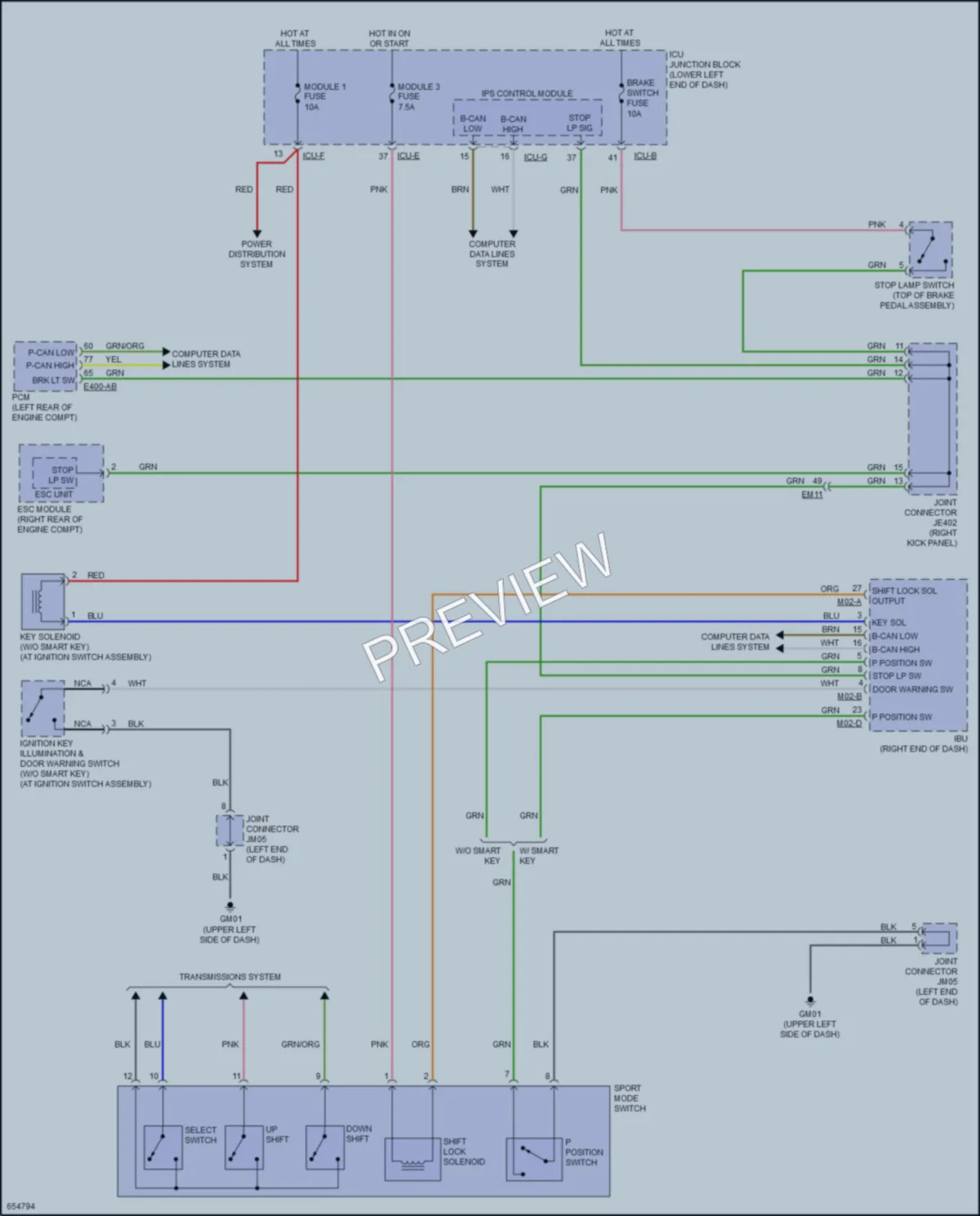 2019 Kia Forte Shift Interlock wiring diagram preview