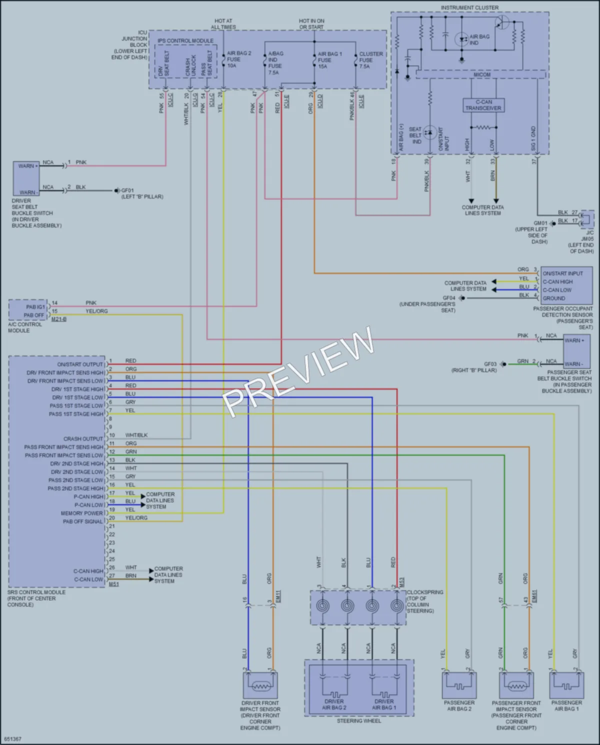 2019 Kia Forte Supplemental Restraints wiring diagram preview