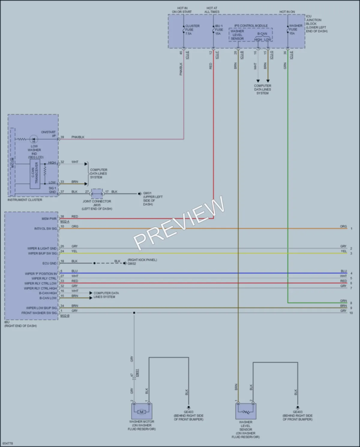 2019 Kia Forte Wiper Washer wiring diagram preview