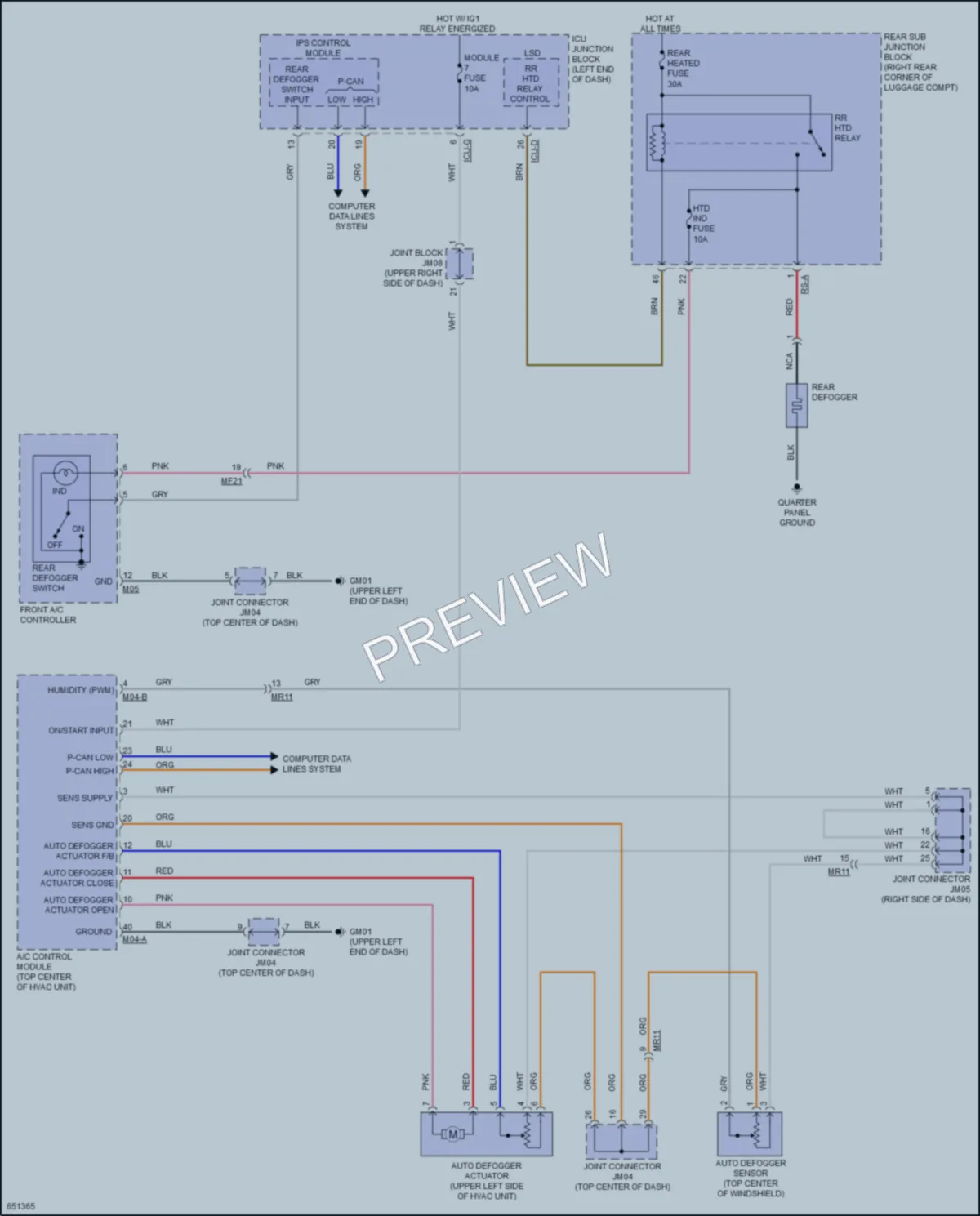 2019 Kia K900 Defoggers wiring diagram preview