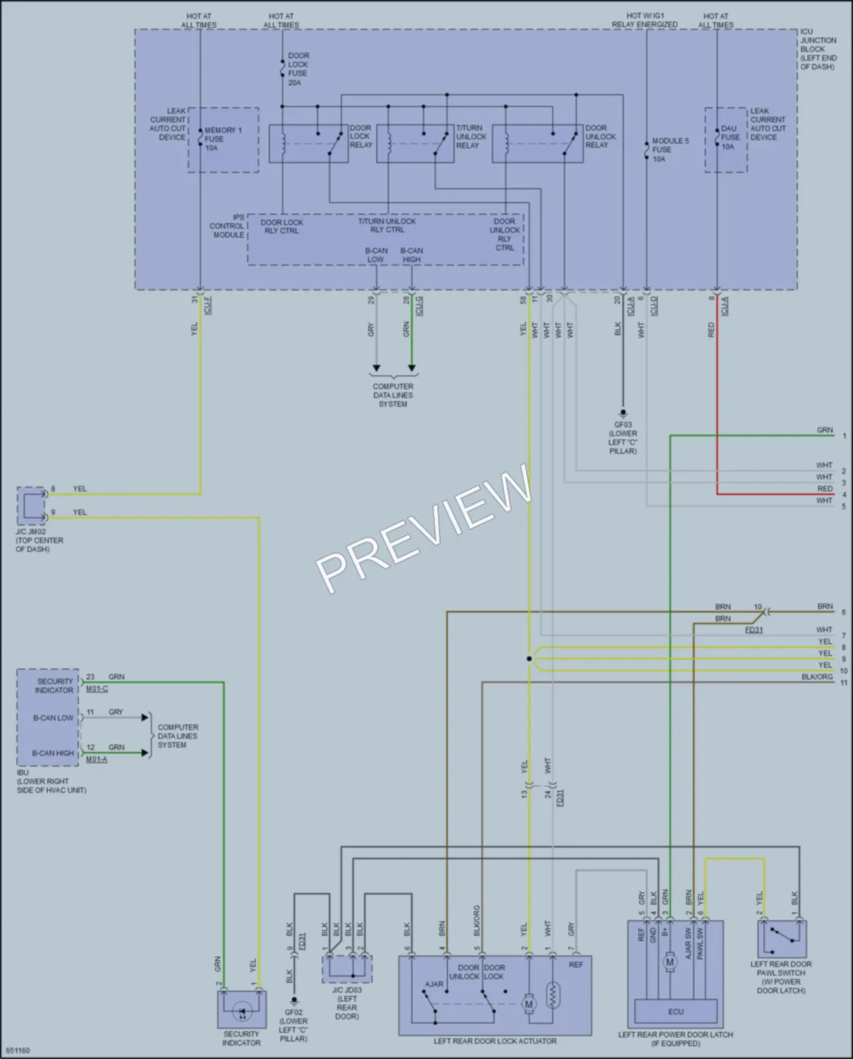 2019 Kia K900 Power Door Locks wiring diagram preview