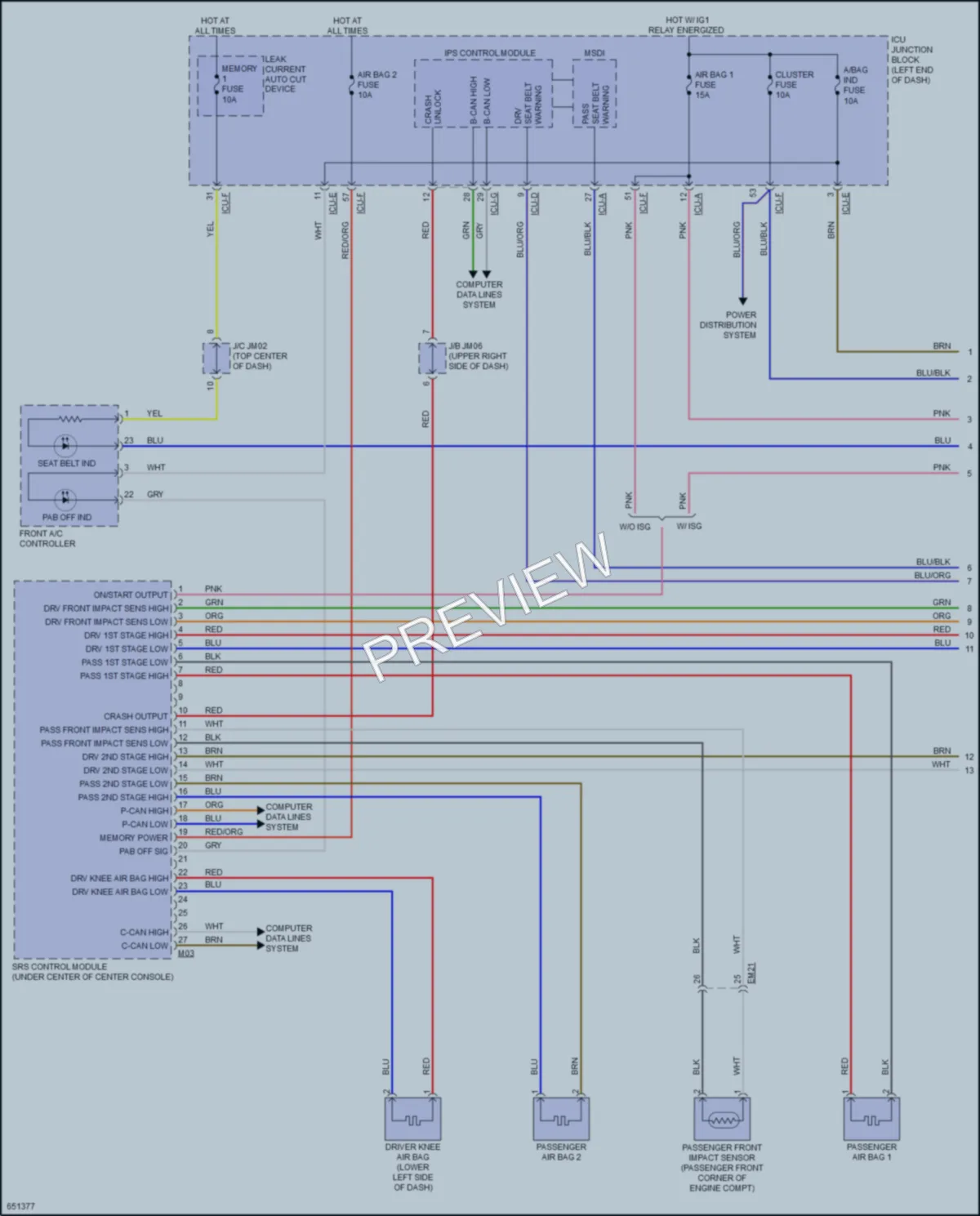 2019 Kia K900 Supplemental Restraints wiring diagram preview