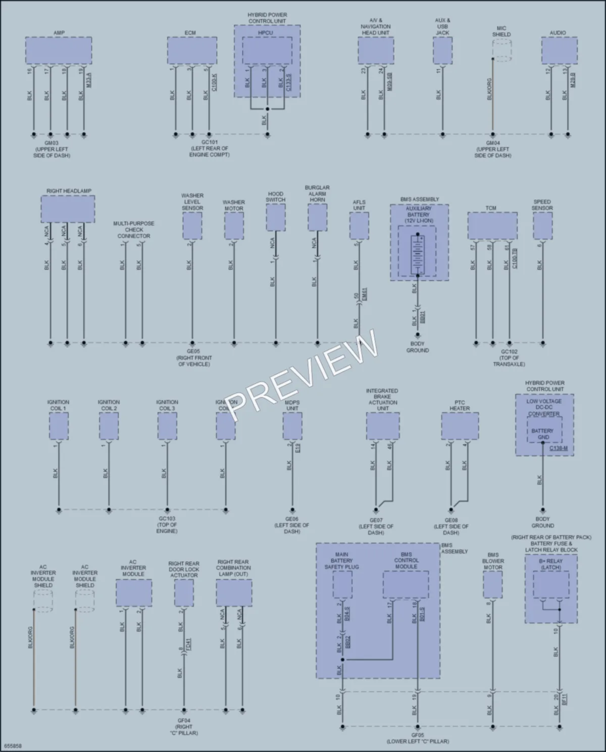 2019 Kia Niro Ground Distribution wiring diagram preview