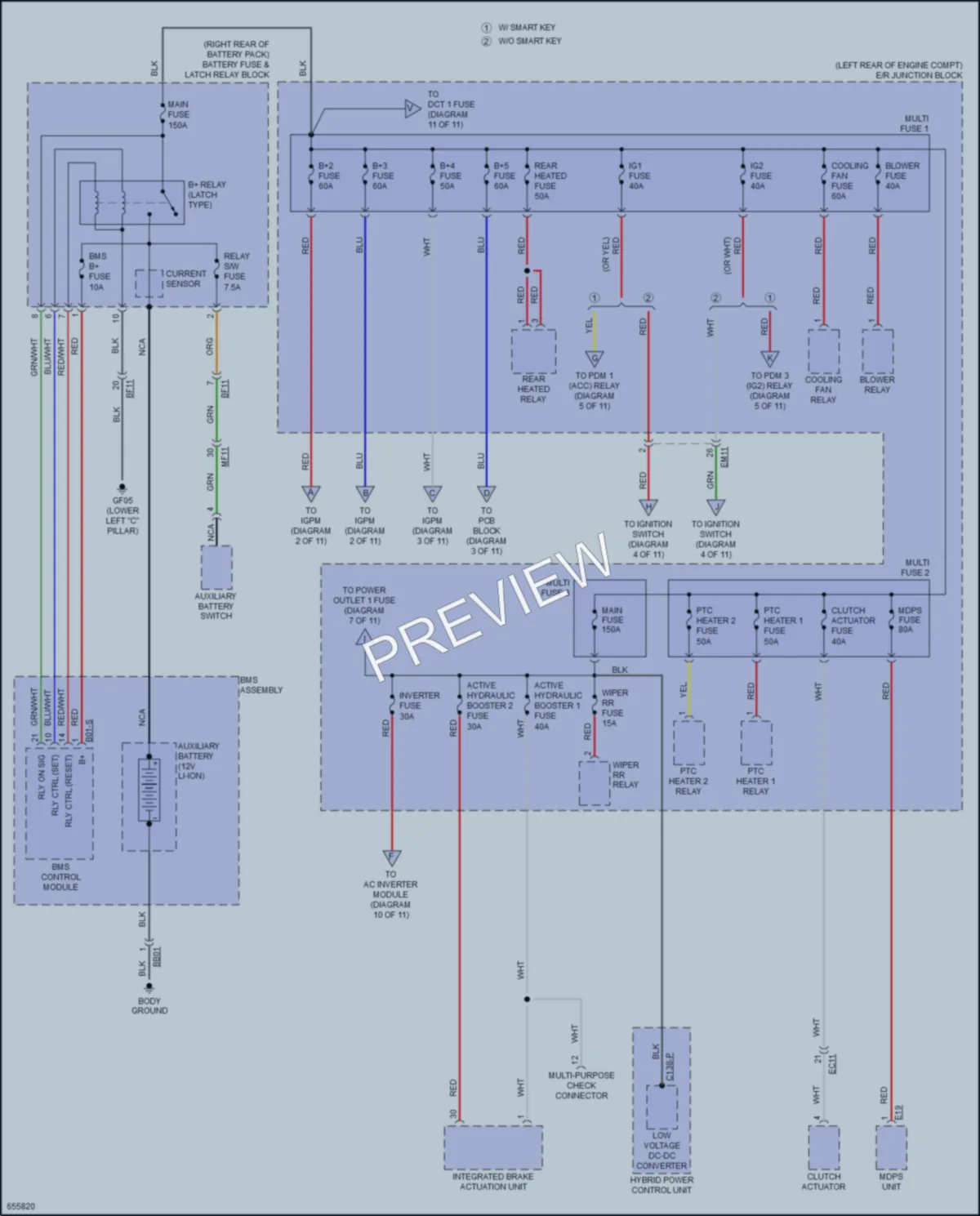 2019 Kia NiroPlugIn Power Distribution wiring diagram preview