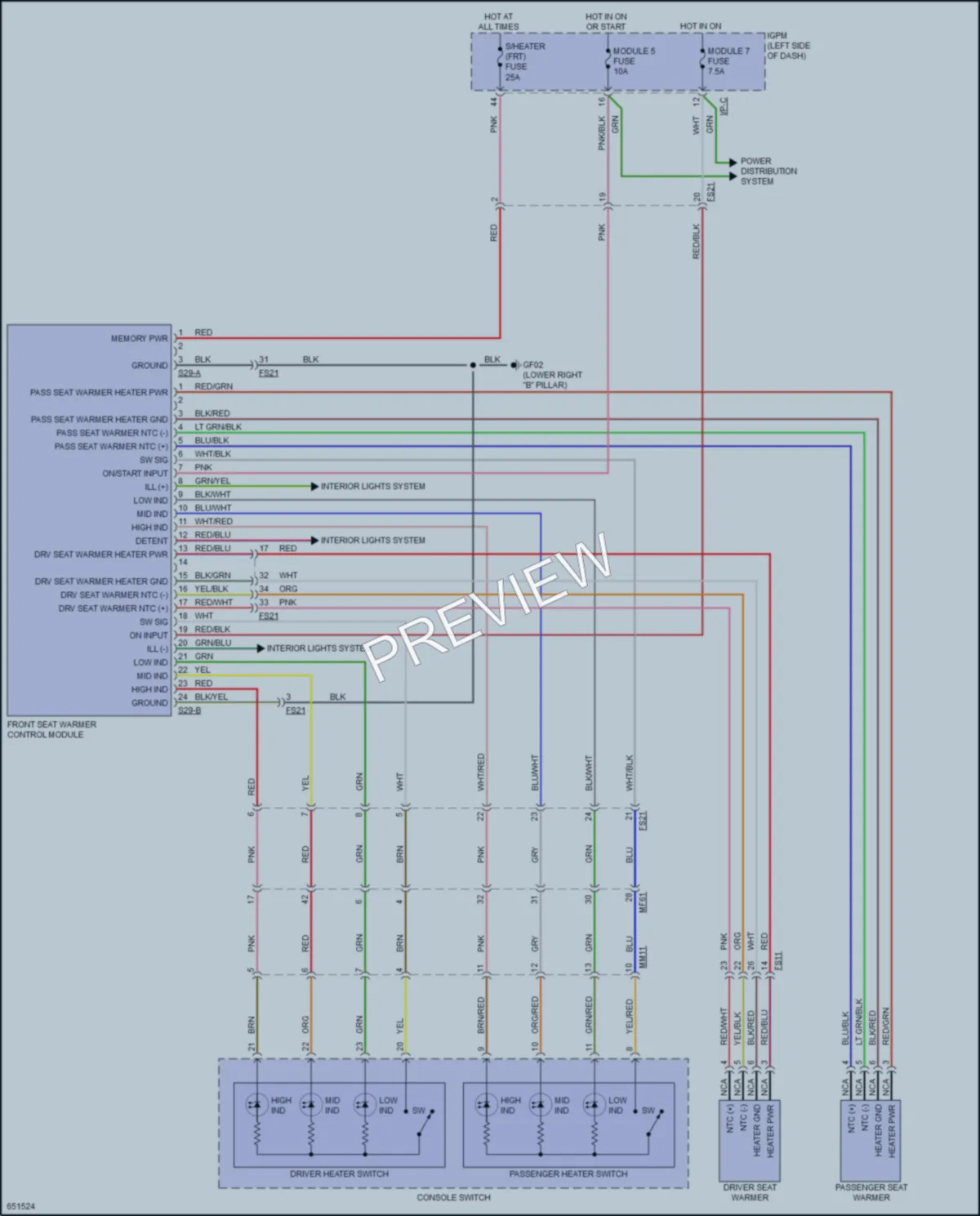 2019 Kia NiroPlugIn Power Seats wiring diagram preview