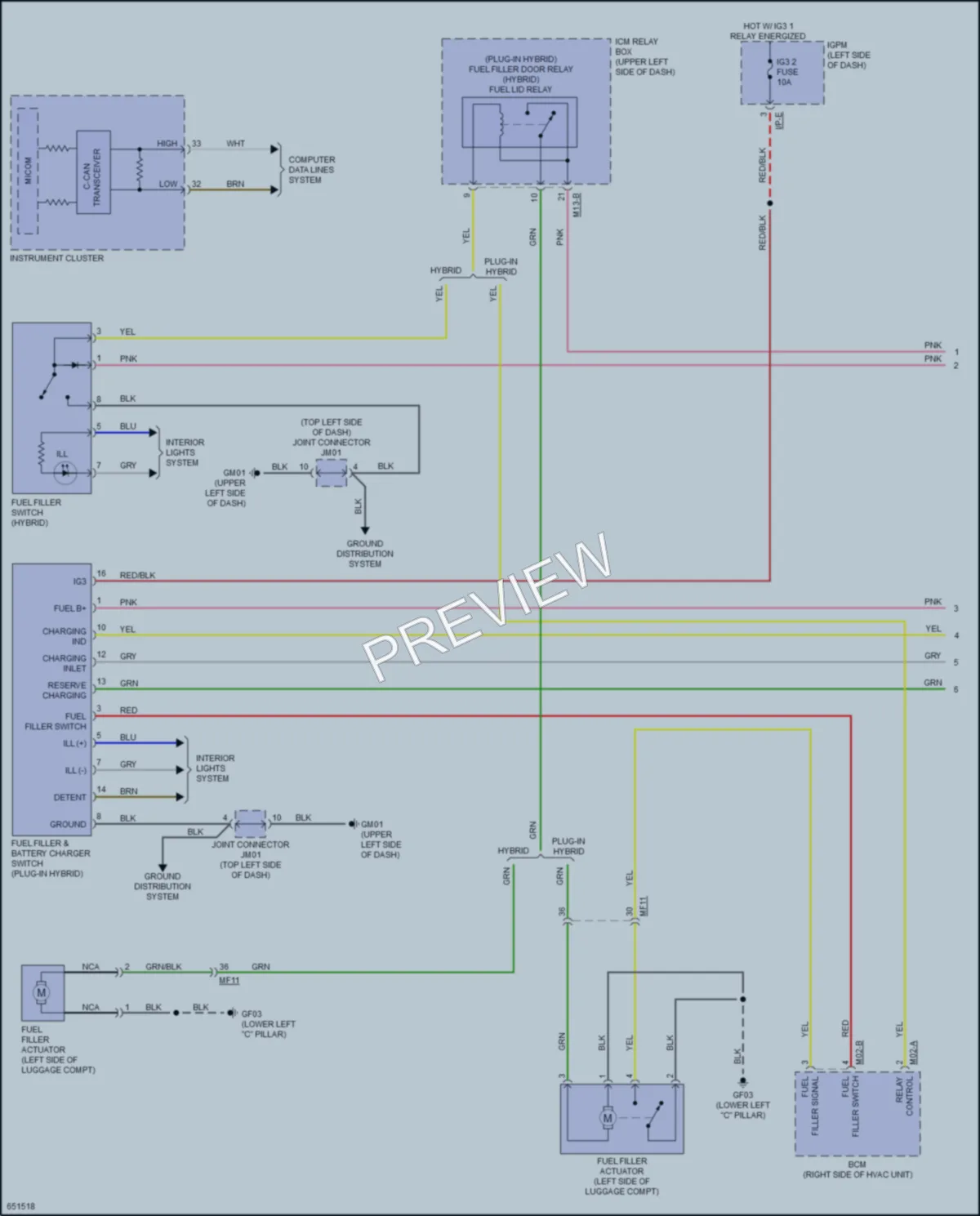 2019 Kia NiroPlugIn Trunk Tailgate Fuel Door wiring diagram preview