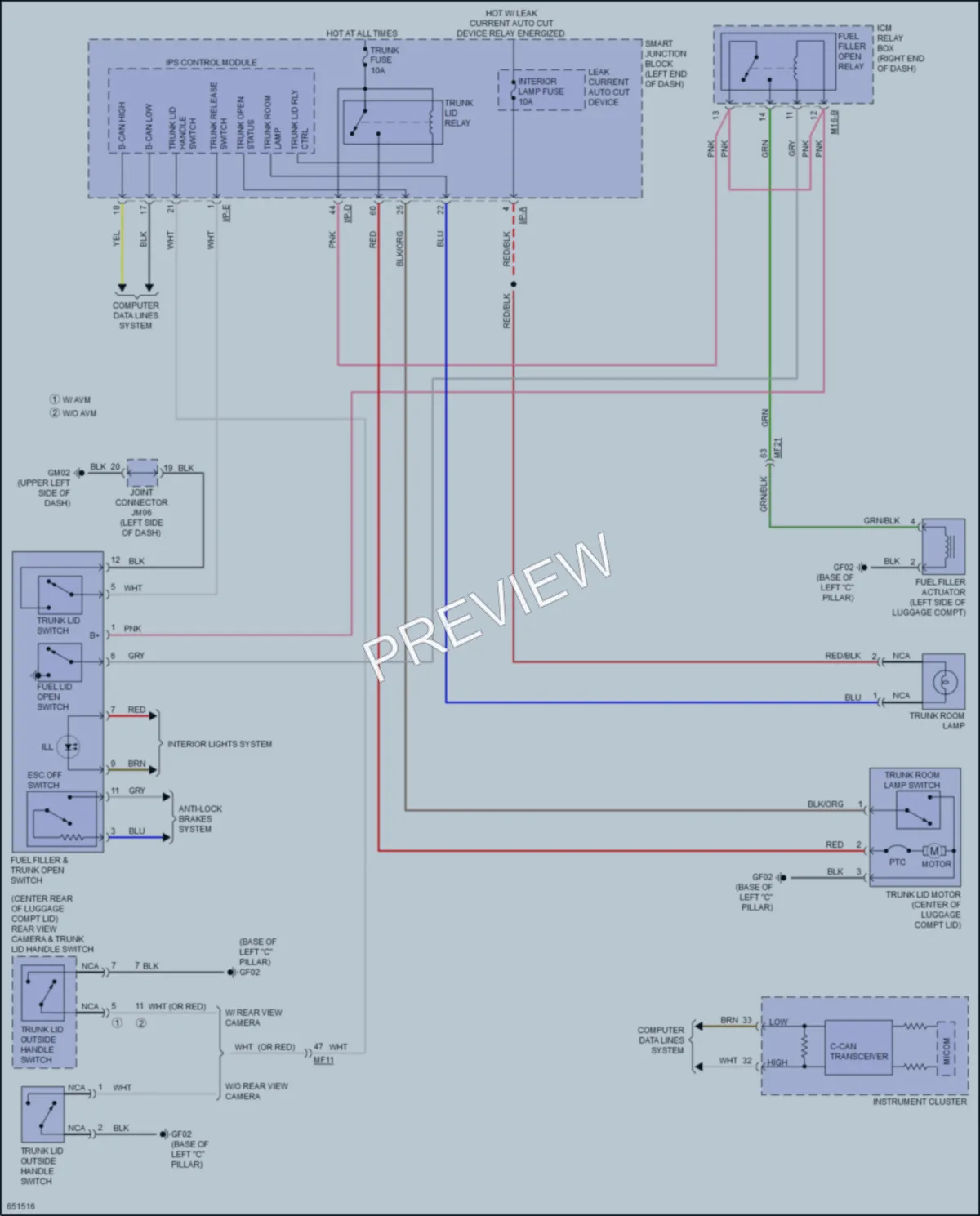 2019 Kia OptimaHybrid Trunk Tailgate Fuel Door wiring diagram preview