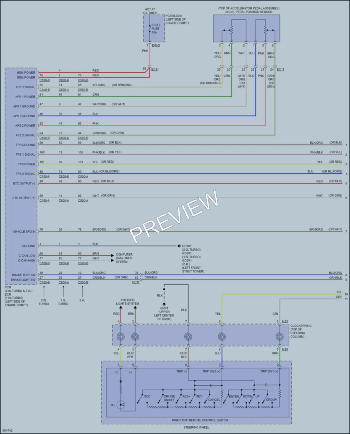 2019 Kia OptimaPlugIn Cruise Control wiring diagram preview