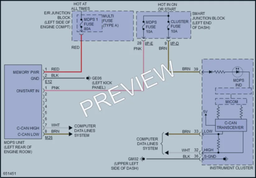 2019 Kia OptimaPlugIn Electronic Power Steering wiring diagram preview