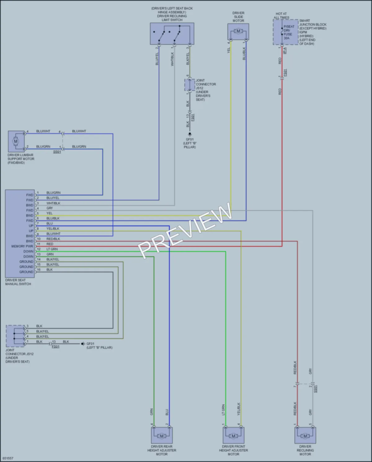 2019 Kia OptimaPlugIn Power Seats wiring diagram preview