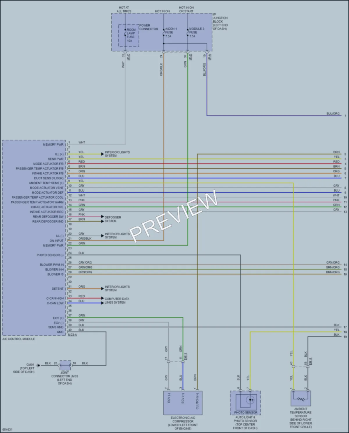 2019 Kia Rio5 Air Conditioning wiring diagram preview