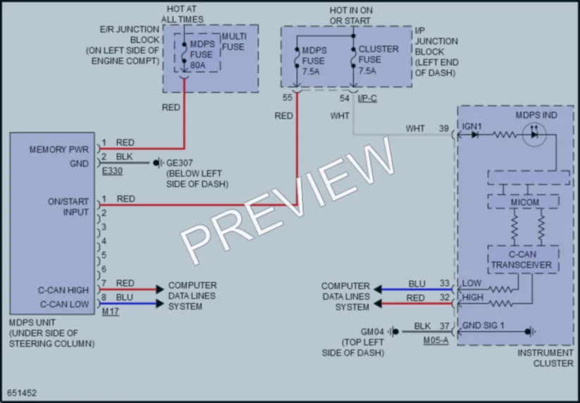 2019 Kia Rio5 Electronic Power Steering wiring diagram preview