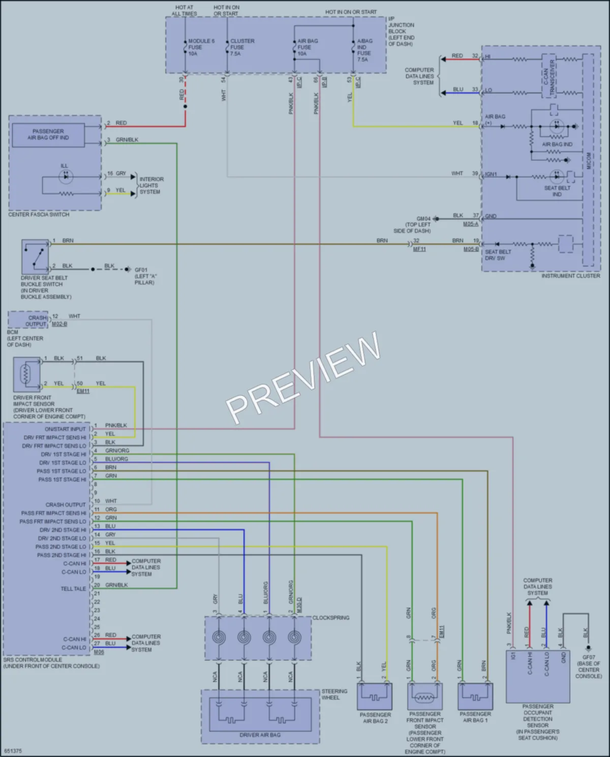 2019 Kia Rio5 Supplemental Restraints wiring diagram preview