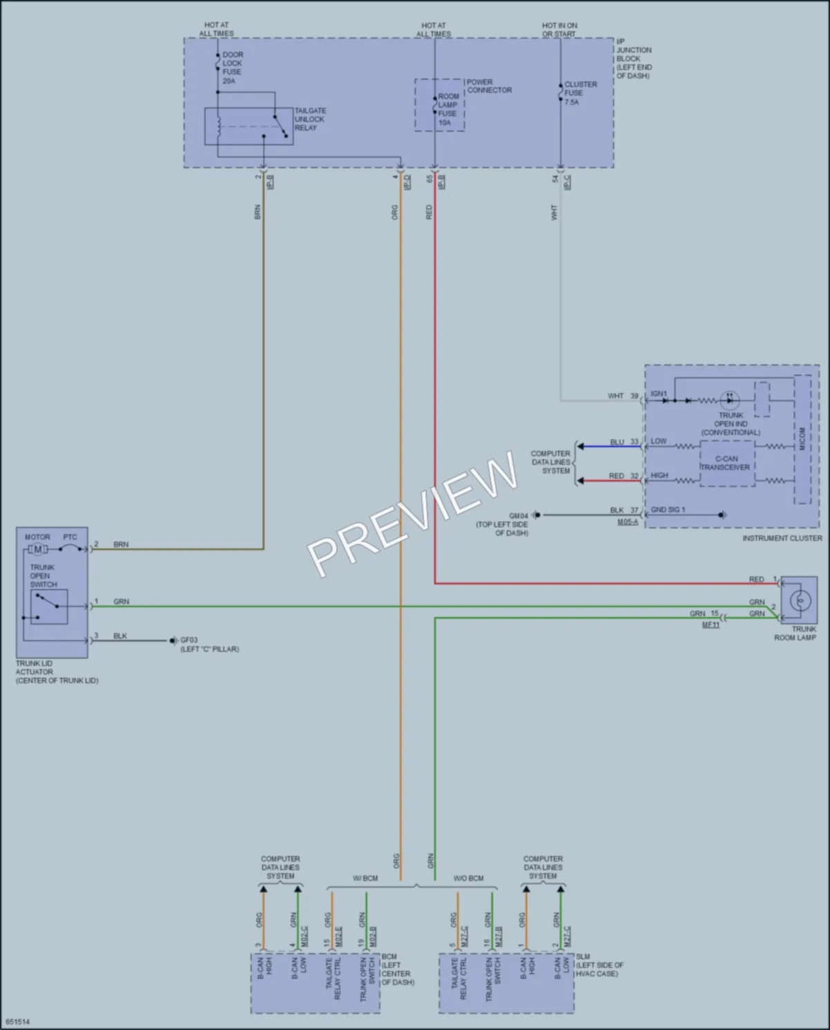 2019 Kia Rio5 Trunk Tailgate Fuel Door wiring diagram preview