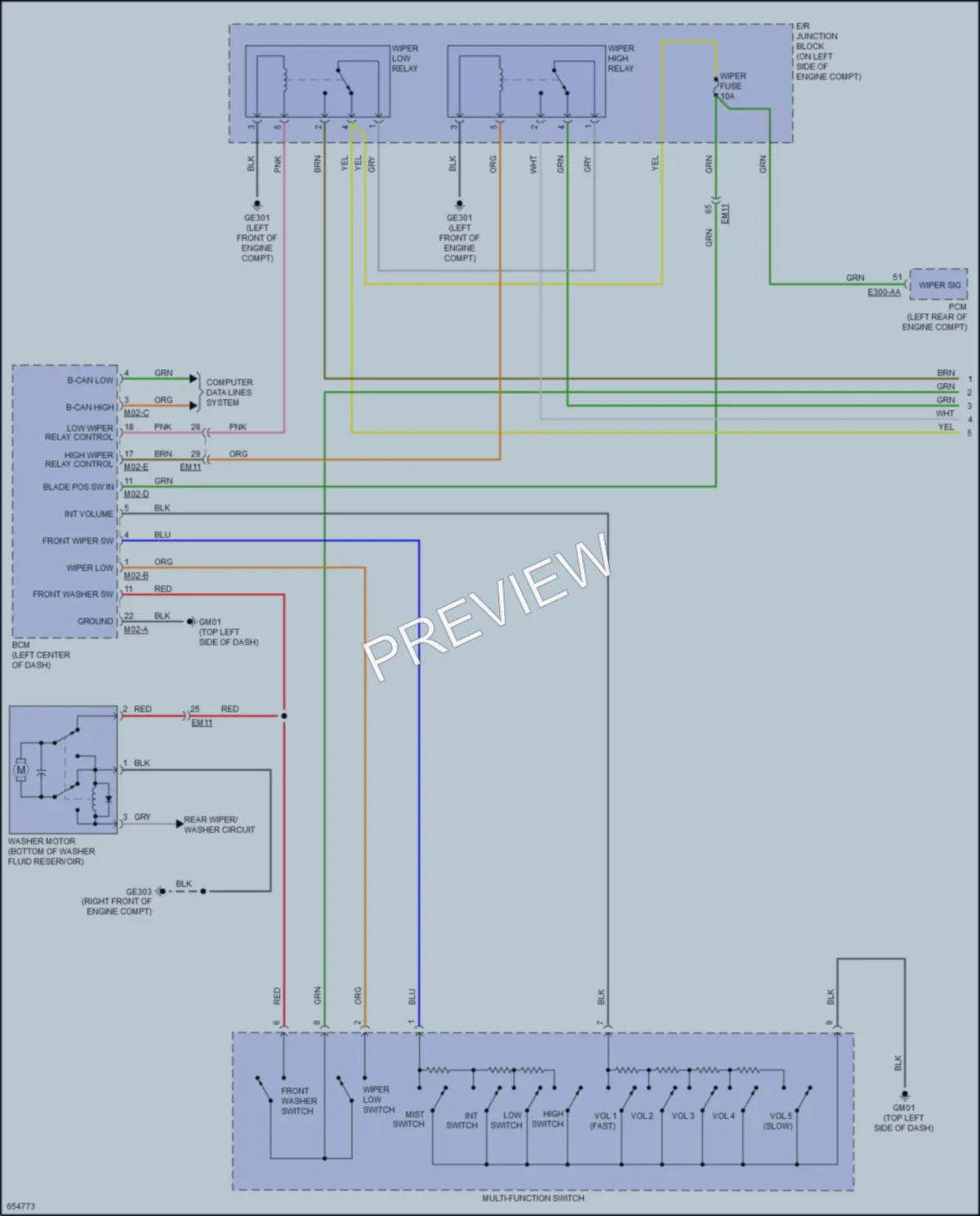 2019 Kia Rio5 Wiper Washer wiring diagram preview