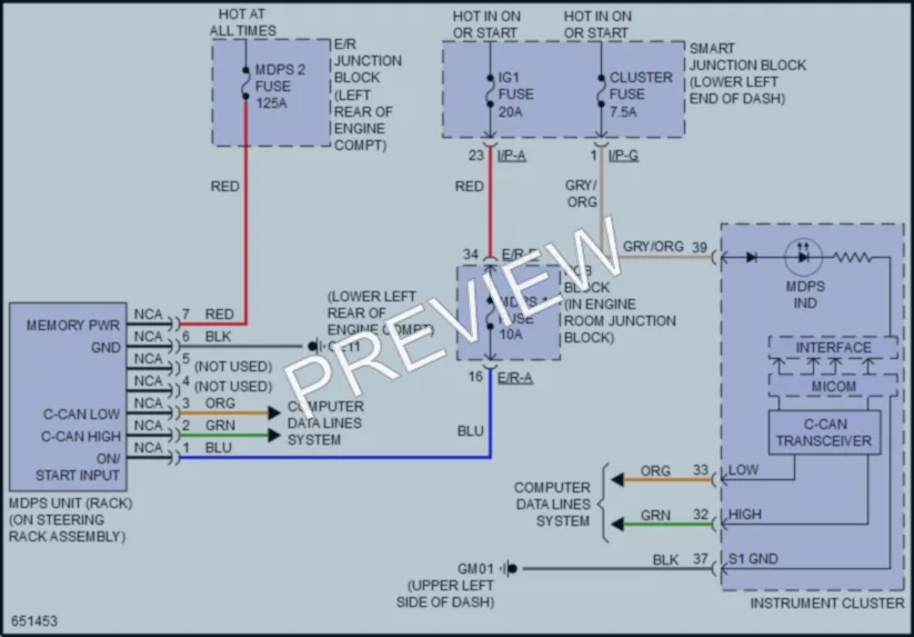 2019 Kia Sedona Electronic Power Steering wiring diagram preview