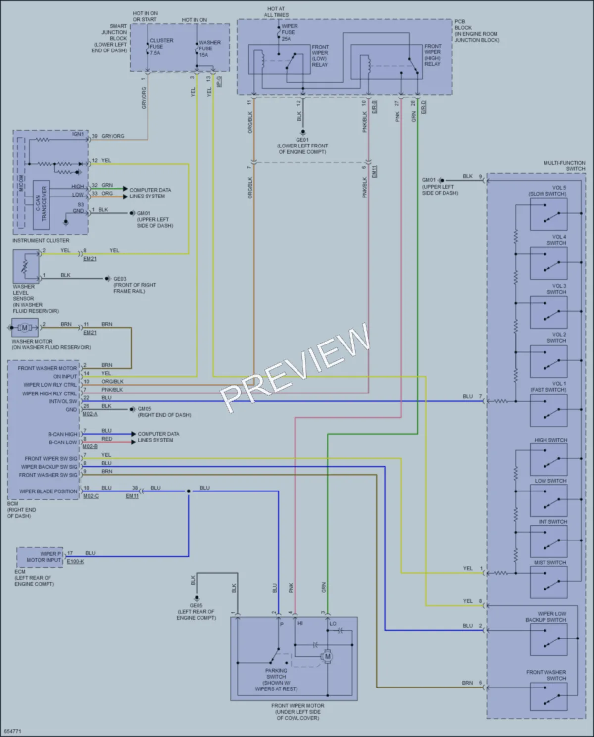2019 Kia Sedona Wiper Washer wiring diagram preview