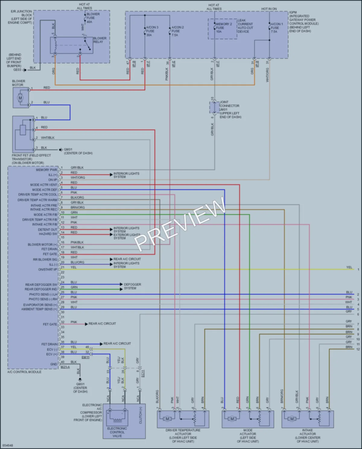 2019 Kia Sorento Air Conditioning wiring diagram preview