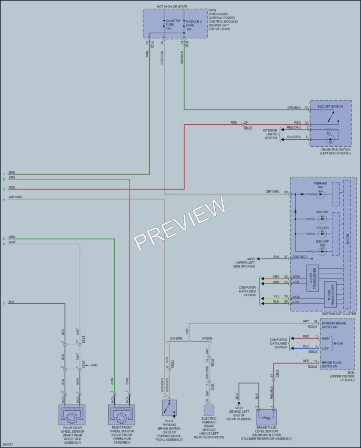 2019 Kia Sorento Anti Lock Brakes wiring diagram preview