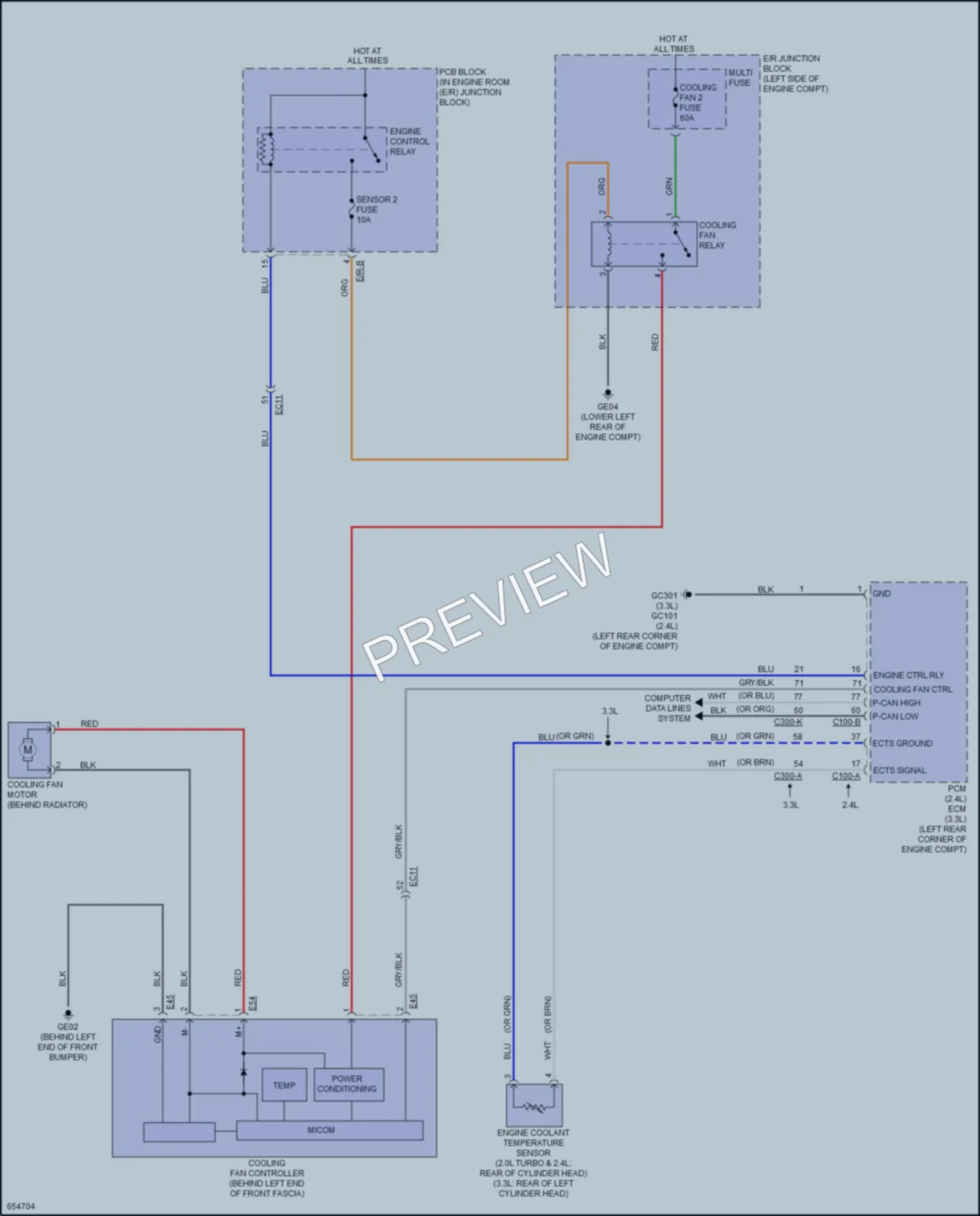 2019 Kia Sorento Cooling Fan wiring diagram preview