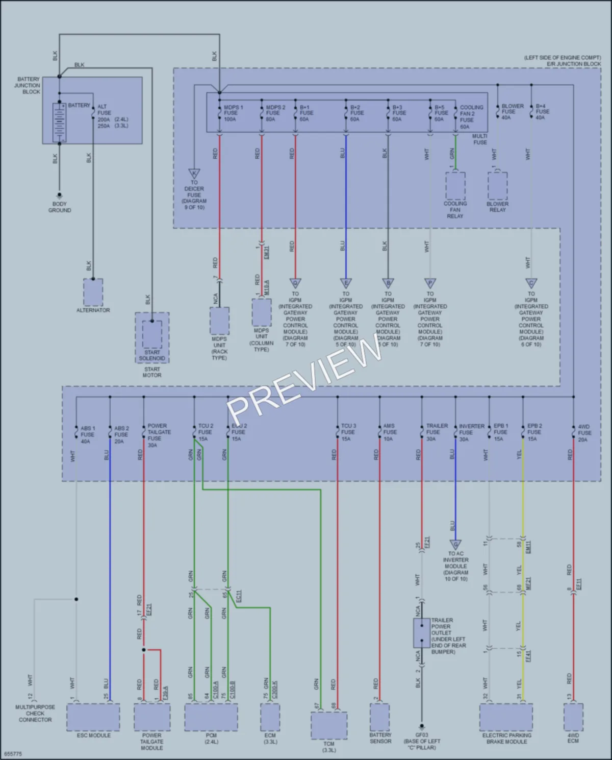 2019 Kia Sorento Power Distribution wiring diagram preview