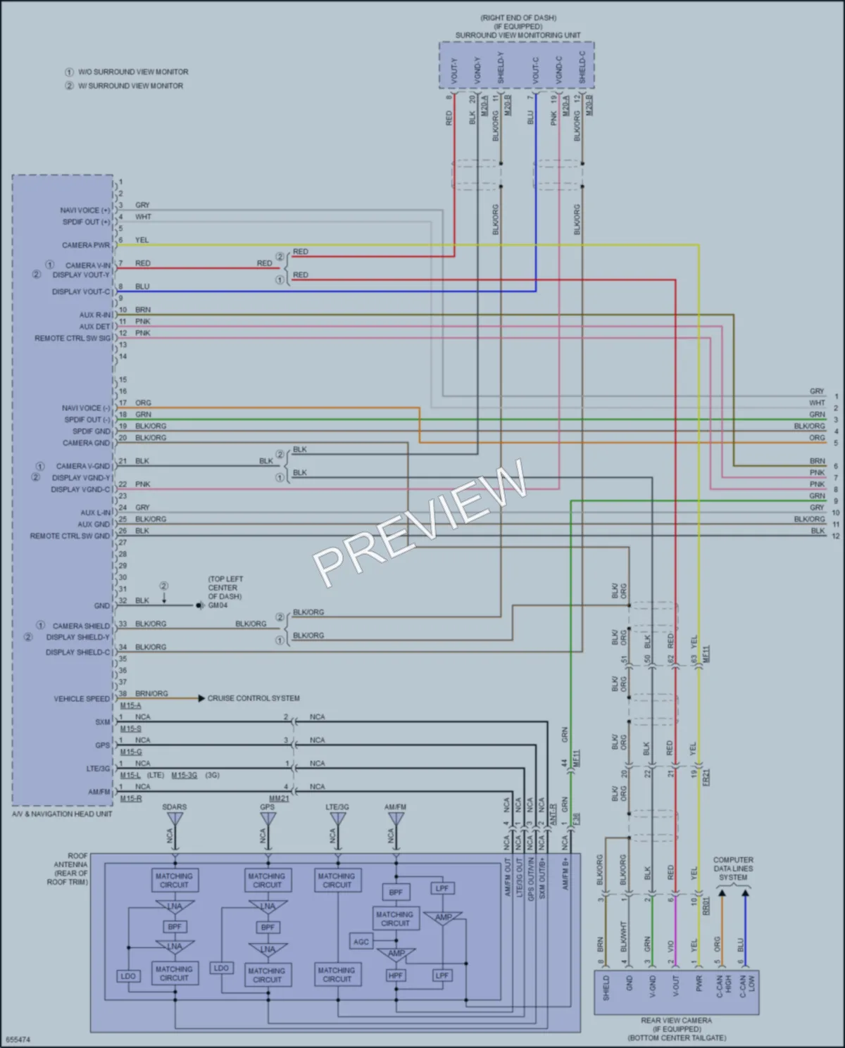 2019 Kia Sorento Radio wiring diagram preview