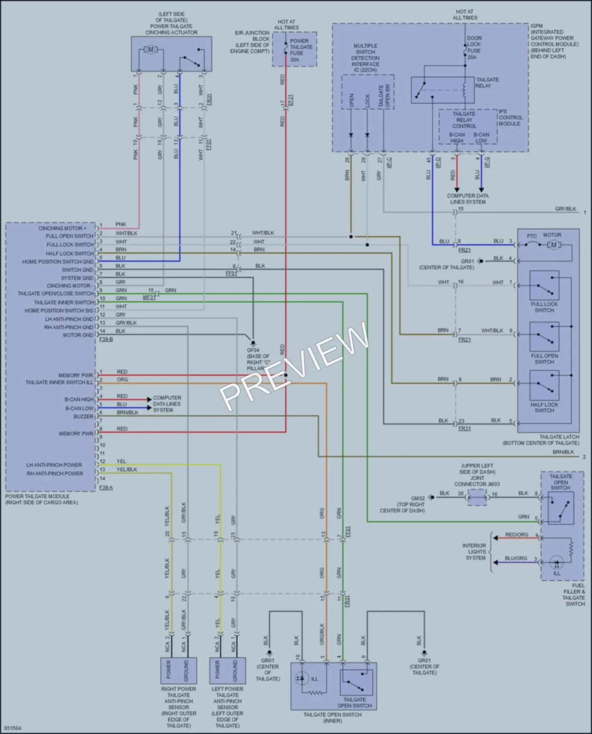 2019 Kia Sorento Trunk Tailgate Fuel Door wiring diagram preview