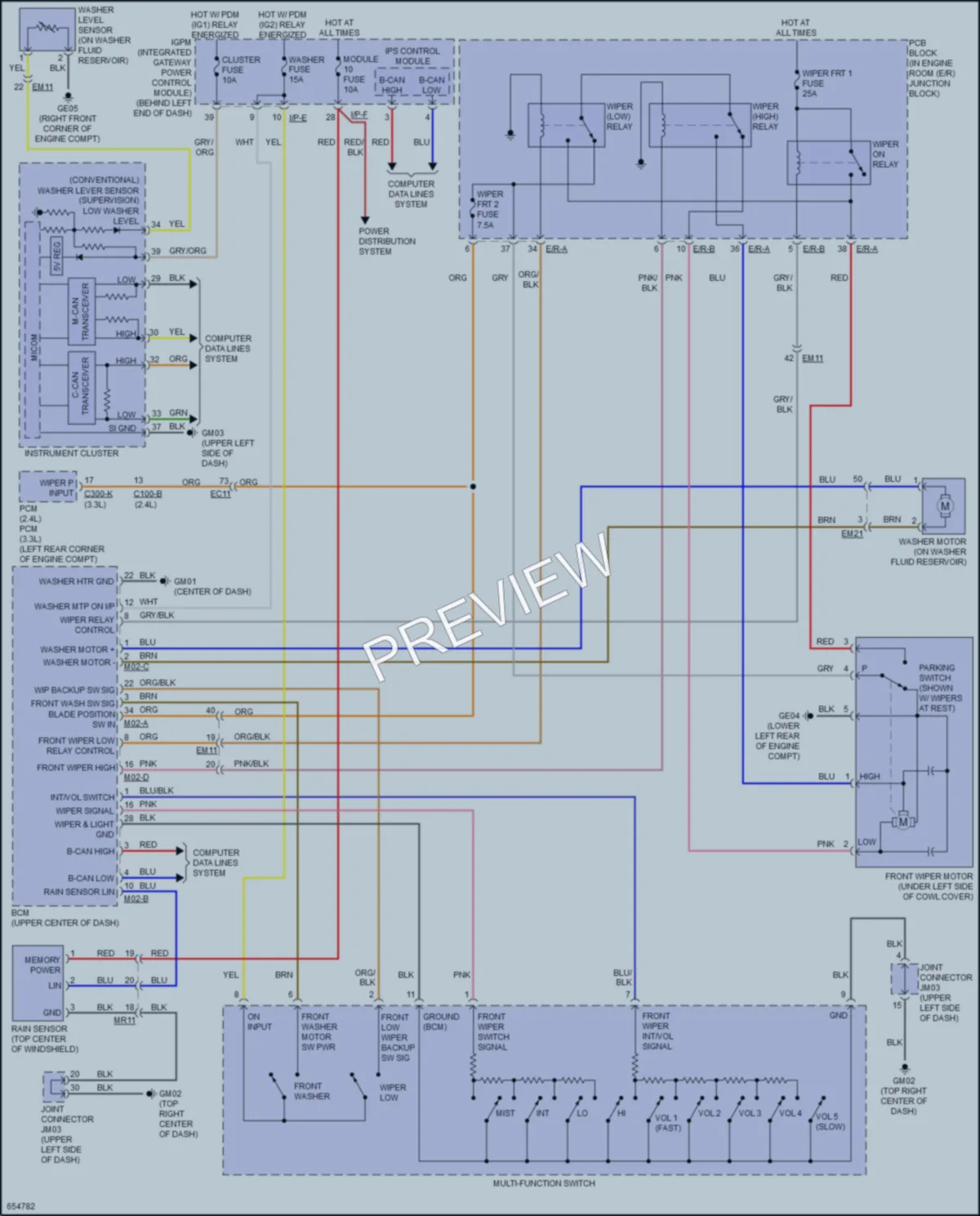 2019 Kia Sorento Wiper Washer wiring diagram preview