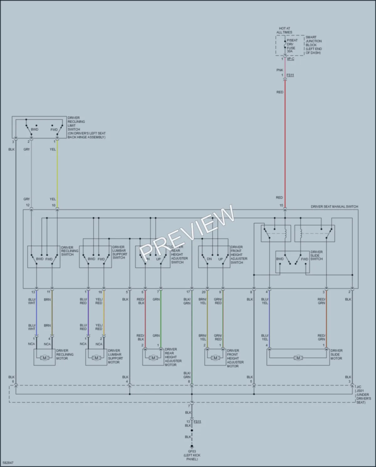 2019 Kia Soul Power Seats wiring diagram preview