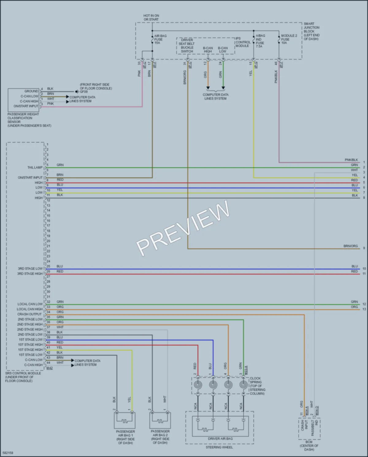 2019 Kia Soul Supplemental Restraints wiring diagram preview