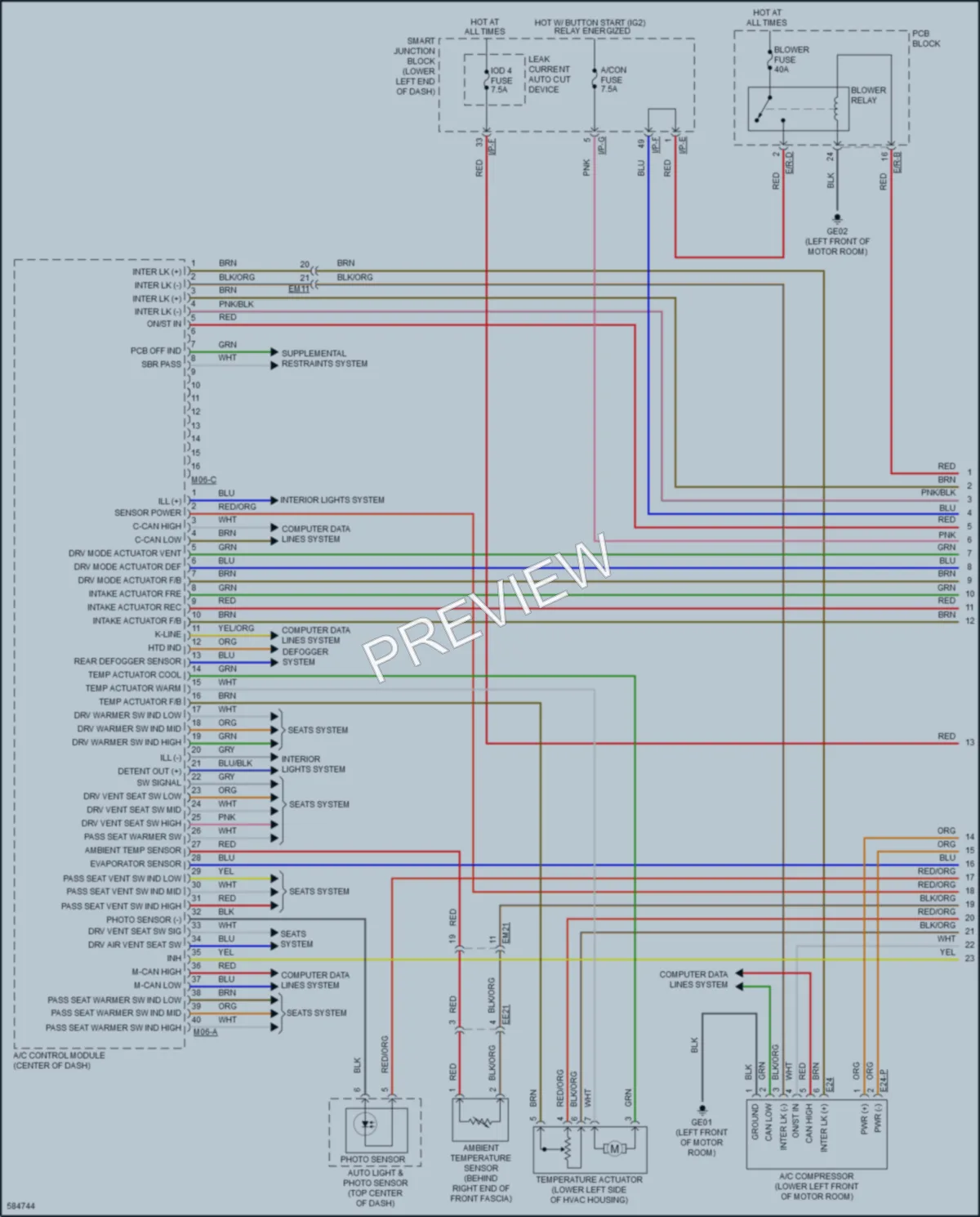 2019 Kia SoulEV Air Conditioning wiring diagram preview