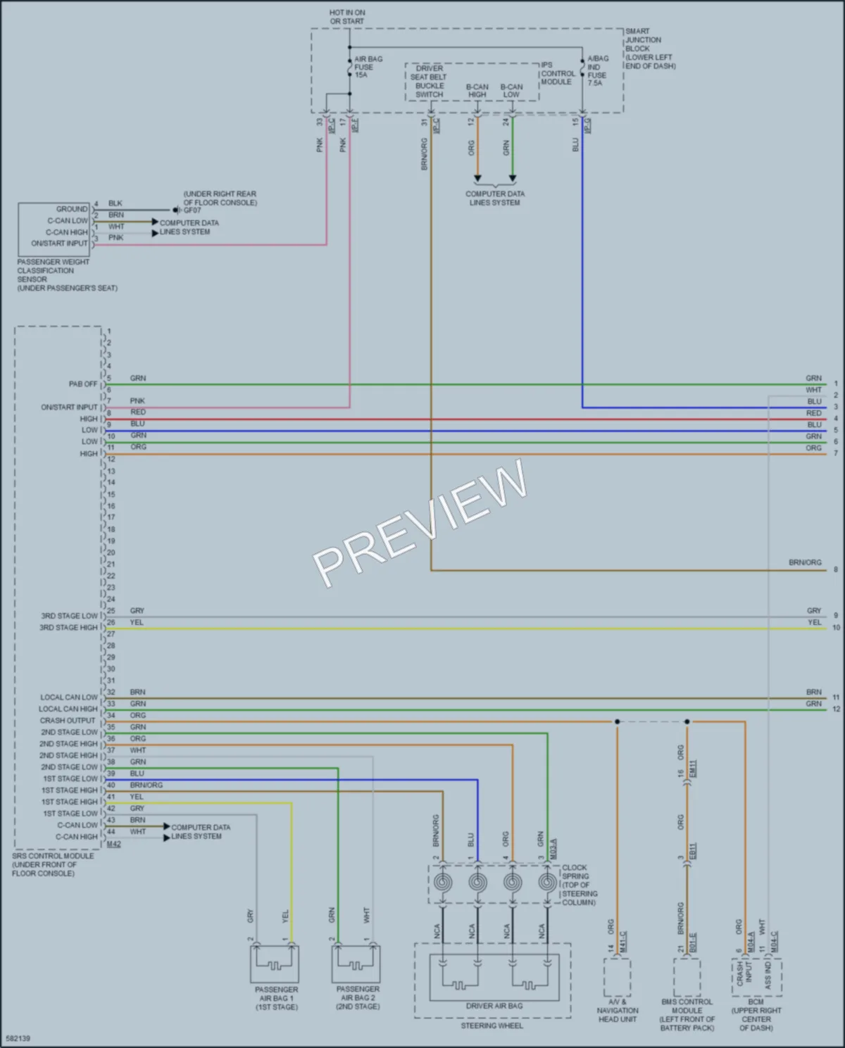 2019 Kia SoulEV Supplemental Restraints wiring diagram preview