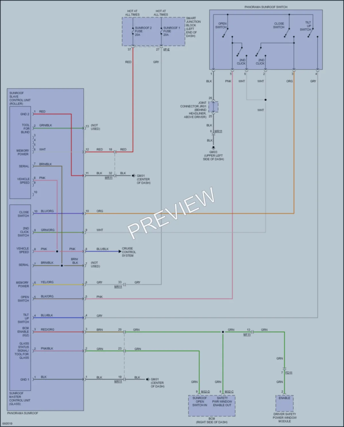 2019 Kia Sportage Power Top Sunroof wiring diagram preview